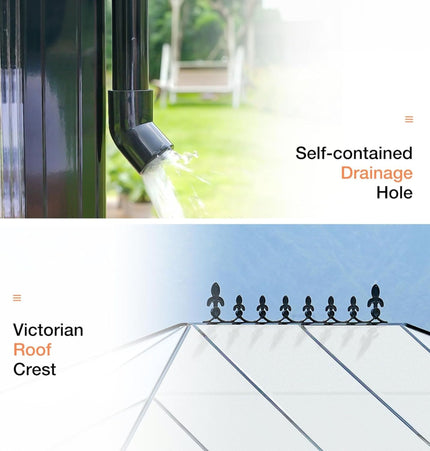 [10X14FT] Premium Outdoor Polycarbonate Greenhouse With Aluminum Frame And Double Swing Doors (SAK23168) - Greenhouses | Patioza