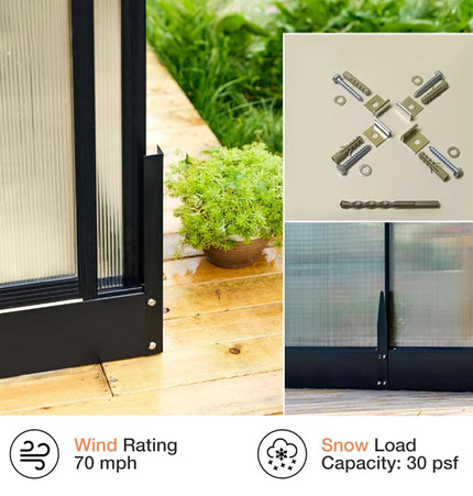 [10X14FT] Premium Outdoor Polycarbonate Greenhouse With Aluminum Frame And Double Swing Doors (SAK23168) - Greenhouses | Patioza