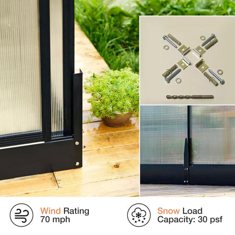 [10X14FT] Premium Outdoor Polycarbonate Greenhouse With Aluminum Frame And Double Swing Doors (SAK23168) - Greenhouses | Patioza