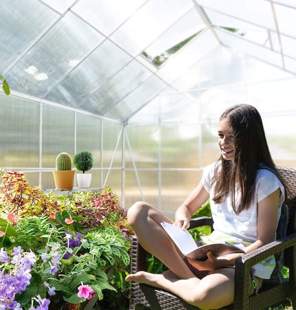 10x16 Ft. Extra Large Heavy-Duty Polycarbonate Aluminum Greenhouse with Sliding Doors and Vents