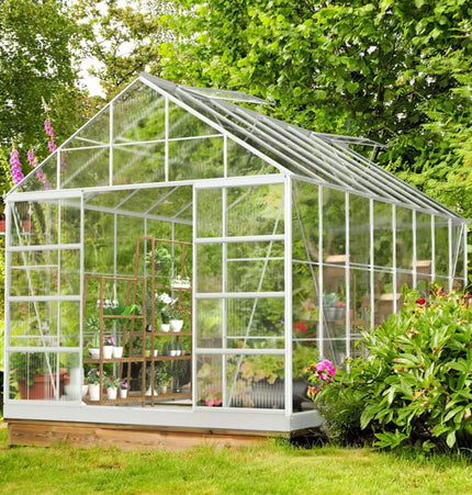 10x16 Ft. Extra Large Heavy-Duty Polycarbonate Aluminum Greenhouse with Sliding Doors and Vents