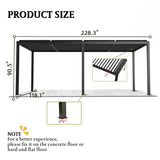 [10X19FT] Alora Modern Durable All - Weather Outdoor Pergola With Aluminum Frame And Steel Louvers (SAK32691) - Pergolas | Patioza
