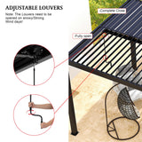 [10X19FT] Alora Modern Durable All - Weather Outdoor Pergola With Aluminum Frame And Steel Louvers (SAK32691) - Pergolas | Patioza