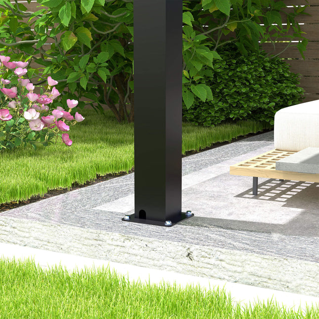 [10X19FT] Alora Modern Durable All - Weather Outdoor Pergola With Aluminum Frame And Steel Louvers (SAK32691) - Pergolas | Patioza