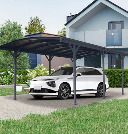 Alora 10x19 Ft. Heavy-Duty Outdoor Aluminum Arch Carport with Polycarbonate Panels - Carports | Patioza