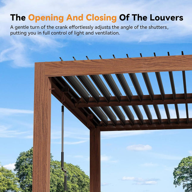 [10X20FT] Alora Heavy - Duty Luxury Outdoor Pergola With Adjustable Louvers And Integrated Drainage (SAK42670) - Pergolas | Patioza