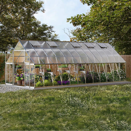 [10X24FT] Premium Heavy-Duty Polycarbonate Walk-In Greenhouse W/ Aluminum Frame & Built-In Gutter System (SAK58472) - Greenhouses | Patioza