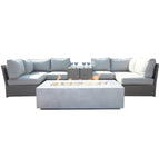 Dark Gray / 2 Pc. U-Shaped Sectional, Fire Pit