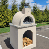 Traditional Wood Fired Brick Pizza Oven - Sierra Dune with Matching Base - Traditional Wood Fired Brick Oven | Patioza