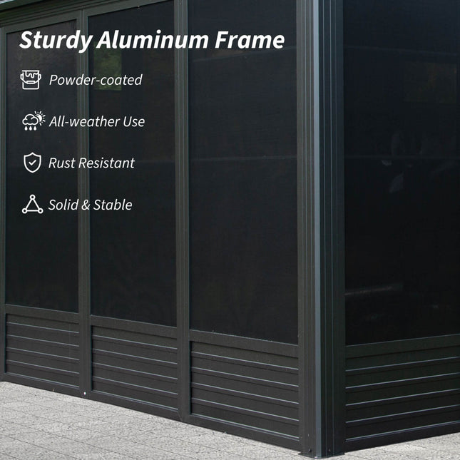 [11X21FT] Alora Outdoor All - Season Solarium Sunroom Gazebo With Galvanized Steel Roof (SAK42018) - Gazebos | Patioza