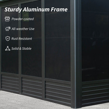 [11X21FT] Alora Outdoor All - Season Solarium Sunroom Gazebo With Galvanized Steel Roof (SAK42018) - Gazebos | Patioza