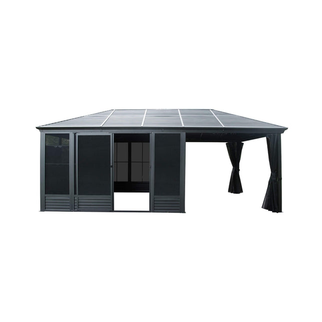 [11X21FT] Alora Outdoor All - Season Solarium Sunroom Gazebo With Galvanized Steel Roof (SAK42018) - Gazebos | Patioza