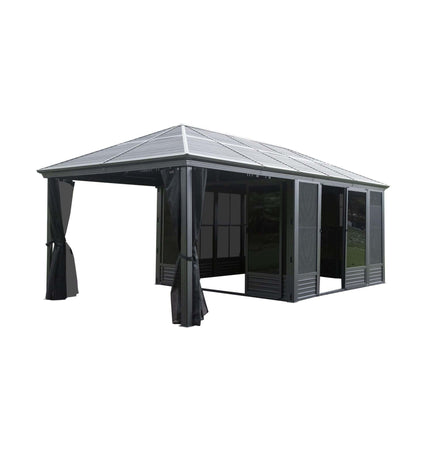 [11X21FT] Alora Outdoor All - Season Solarium Sunroom Gazebo With Galvanized Steel Roof (SAK42018) - Gazebos | Patioza