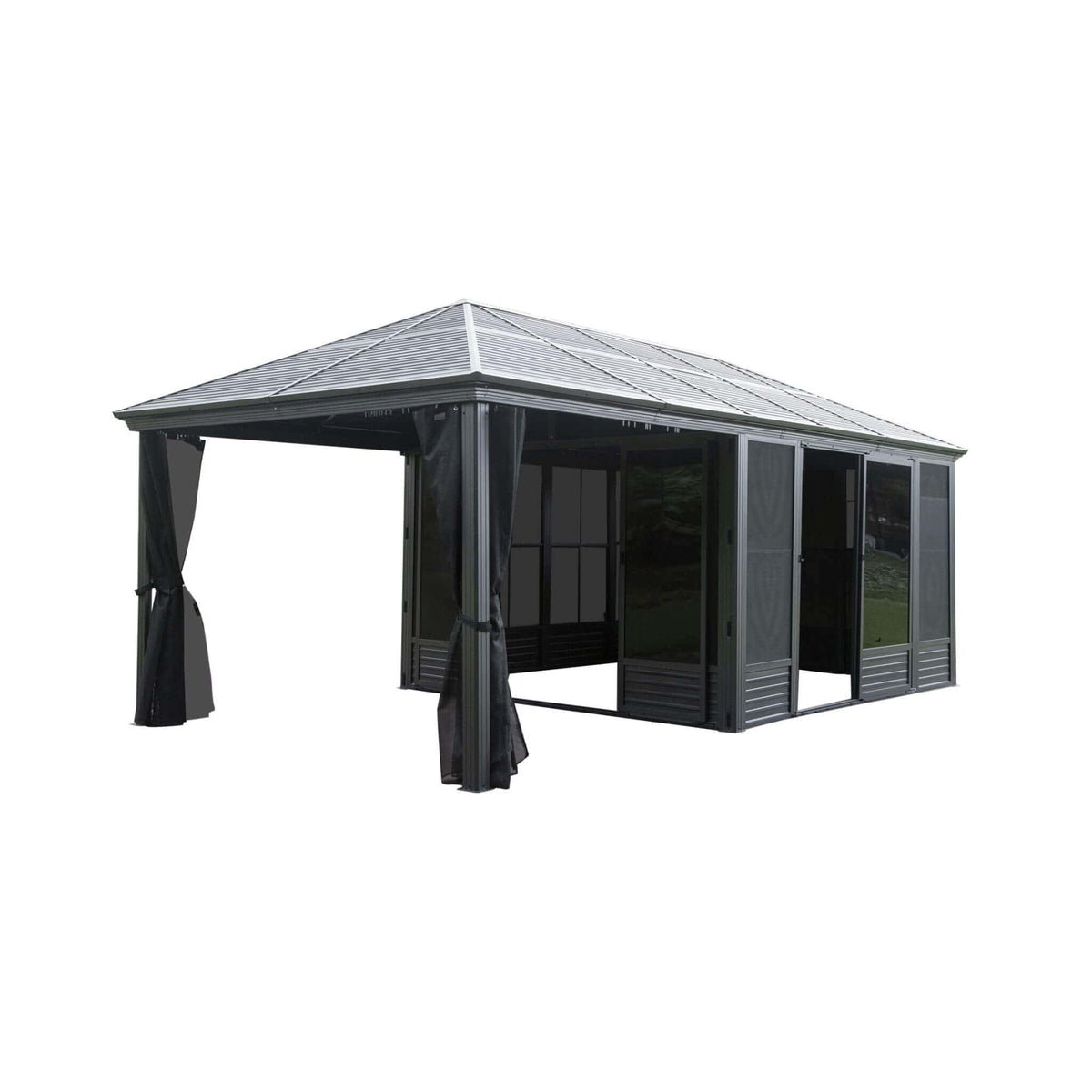 [11X21FT] Alora Outdoor All - Season Solarium Sunroom Gazebo With Galvanized Steel Roof (SAK42018) - Gazebos | Patioza