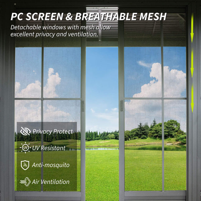 [11X21FT] Alora Outdoor All - Season Solarium Sunroom Gazebo With Galvanized Steel Roof (SAK42018) - Gazebos | Patioza