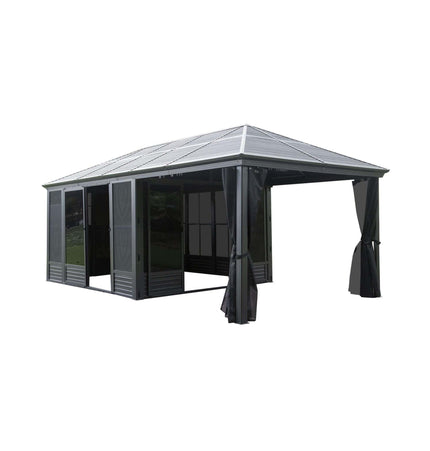[11X21FT] Alora Outdoor All - Season Solarium Sunroom Gazebo With Galvanized Steel Roof (SAK42018) - Gazebos | Patioza