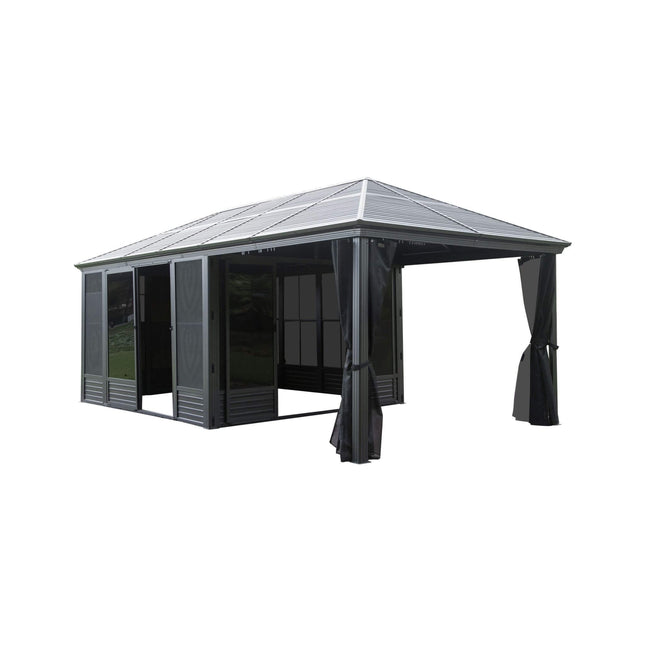 [11X21FT] Alora Outdoor All - Season Solarium Sunroom Gazebo With Galvanized Steel Roof (SAK42018) - Gazebos | Patioza
