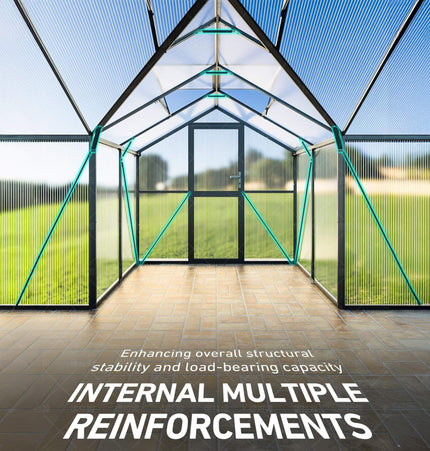 12x12 Ft. Premium T-Shape Polycarbonate Greenhouse with UV Protection and Aluminum Frame