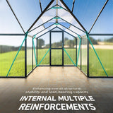 12x12 Ft. Premium T-Shape Polycarbonate Greenhouse with UV Protection and Aluminum Frame - Greenhouses | Patioza