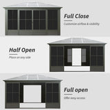 Alora Serenity 12x14 Ft. Premium All-Weather Outdoor Aluminum Sunroom with Galvanized Steel Hardtop Sloping Roof - Sunrooms | Patioza
