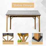 [12X14FT] Alora Hardtop All-Weather Outdoor Gazebo With Galvanized Steel Roof (SAK83261) - Canopies & Gazebos | Patioza