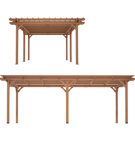 [12X16FT] Alora Extra-Large Outdoor Wooden Waterproof Grape Gazebo (SAK76476) - Canopies & Gazebos | Patioza