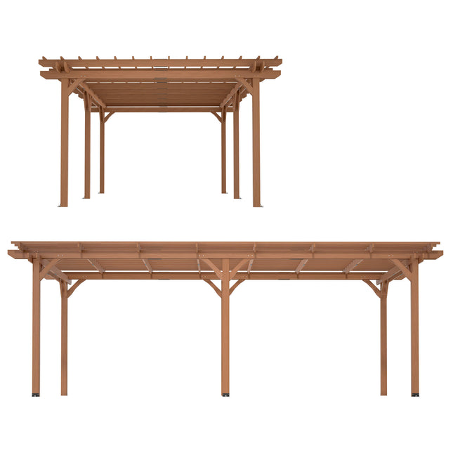 [12X16FT] Alora Extra-Large Outdoor Wooden Waterproof Grape Gazebo (SAK76476) - Canopies & Gazebos | Patioza