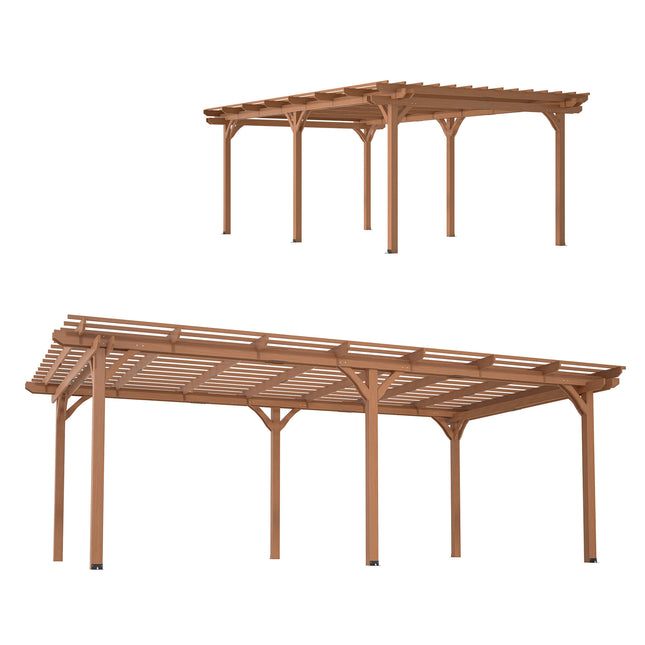 [12X16FT] Alora Extra-Large Outdoor Wooden Waterproof Grape Gazebo (SAK76476) - Canopies & Gazebos | Patioza