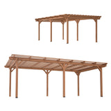 [12X16FT] Alora Extra-Large Outdoor Wooden Waterproof Grape Gazebo (SAK76476) - Canopies & Gazebos | Patioza