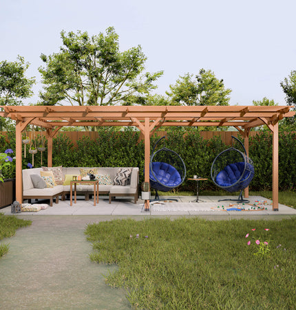[12X16FT] Alora Extra-Large Outdoor Wooden Waterproof Grape Gazebo (SAK76476) - Canopies & Gazebos | Patioza