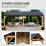 [12X20FT] Premium Outdoor Double - Layer Galvanized Steel Hardtop Gazebo Pergola For Patio (SAK46095) - Pergolas | Patioza