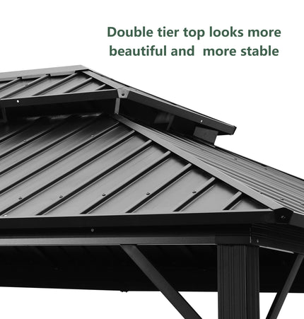 Ainfox 12*16Ft Patio Gabezo Outdoor Canopy with Mosquito with 2200lbs weight capacity of snow - Gazebos | Patioza