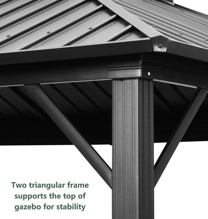 Ainfox 12*16Ft Patio Gabezo Outdoor Canopy with Mosquito with 2200lbs weight capacity of snow - Gazebos | Patioza