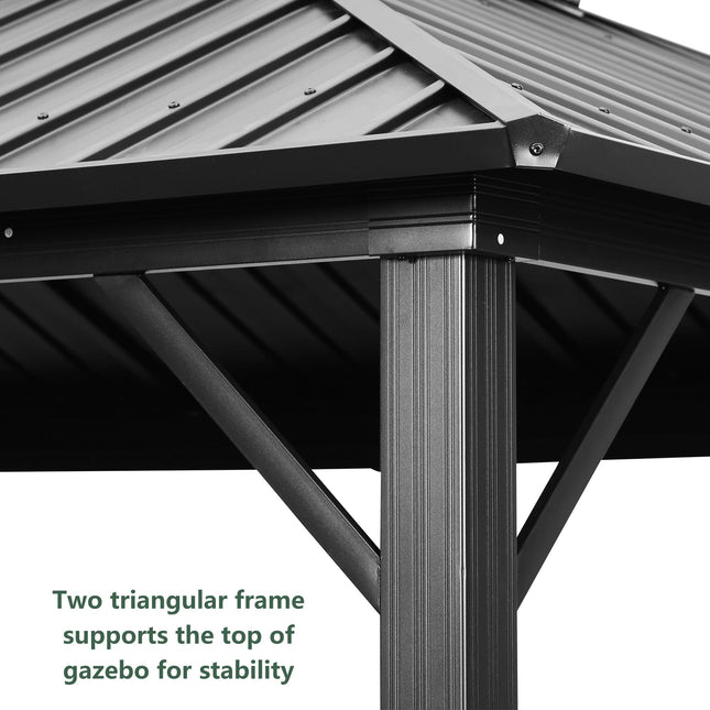 Ainfox 12*16Ft Patio Gabezo Outdoor Canopy with Mosquito with 2200lbs weight capacity of snow - Gazebos | Patioza