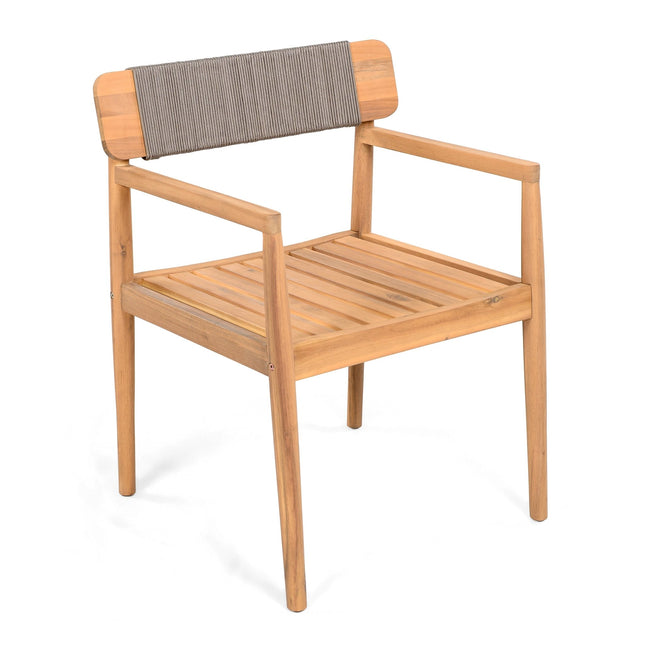 Patio Set Outdoor Acacia Wood Furniture Sets - Braided Dining Chairs & Dining Table - Patio Furniture | Patioza