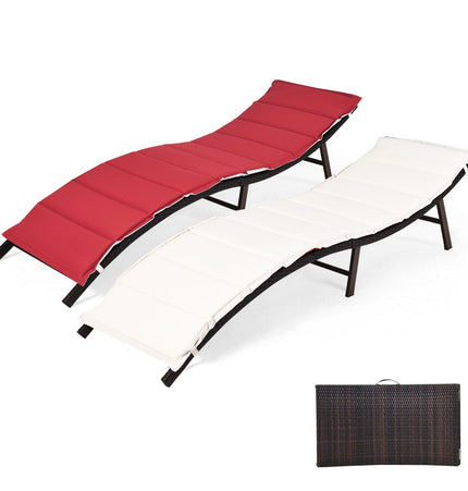 2Pcs Folding Patio Lounger Chair - Patio Furniture | Patioza