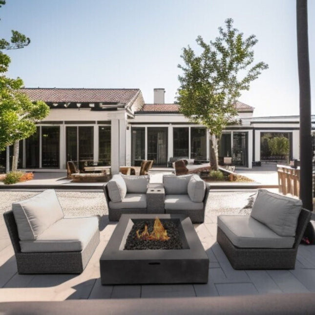 Patio Conversation Set & Cushions, Seats 4 - Gray Mix - 4 Piece Outdoor Sets | Patioza