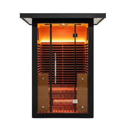 Thermora Lugano 2-Person Outdoor Full-Spectrum Infrared Sauna With Aluminum Alloy Exterior & WiFi (SAK14973) - Saunas | Patioza