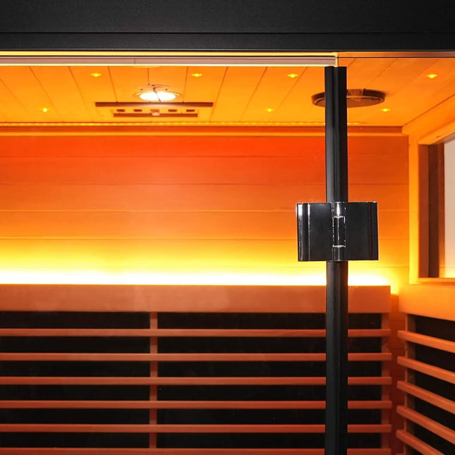 Thermora Lugano 2-Person Outdoor Full-Spectrum Infrared Sauna With Aluminum Alloy Exterior & WiFi (SAK14973) - Saunas | Patioza