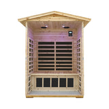 Thermora Vexa Luxury 2-Person Outdoor Low EMF Hemlock Infrared Sauna with Bluetooth and Chromotherapy Light - Infrared Saunas | Patioza