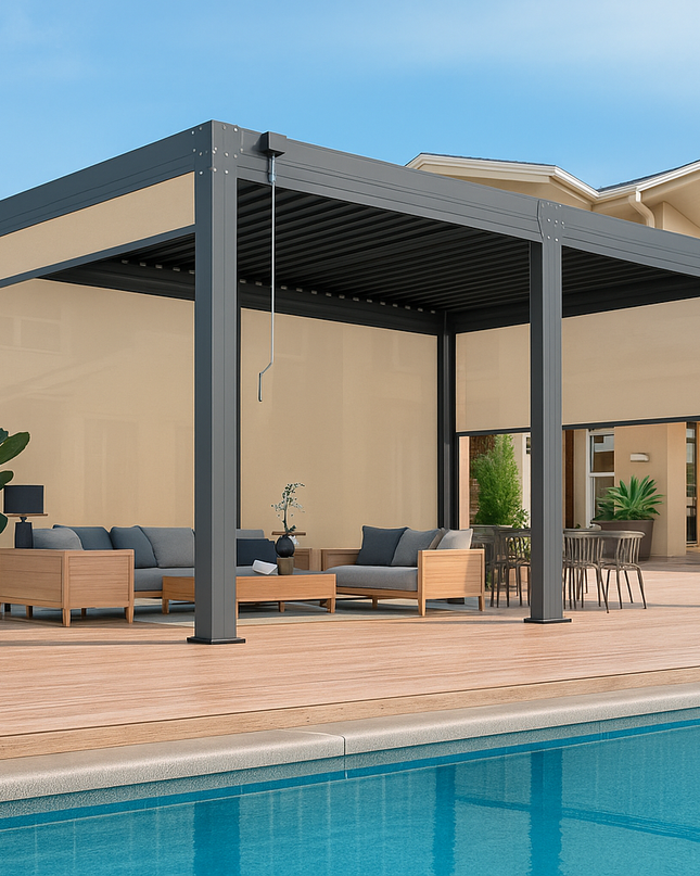 LumaShade Atria Screen Pergola