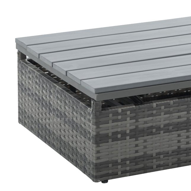 Patio Furniture, Outdoor Furniture, Seasonal PE Wicker Furniture,5 Set Wicker Furniture With Plywood Coffee Table - Patio Furniture | Patioza