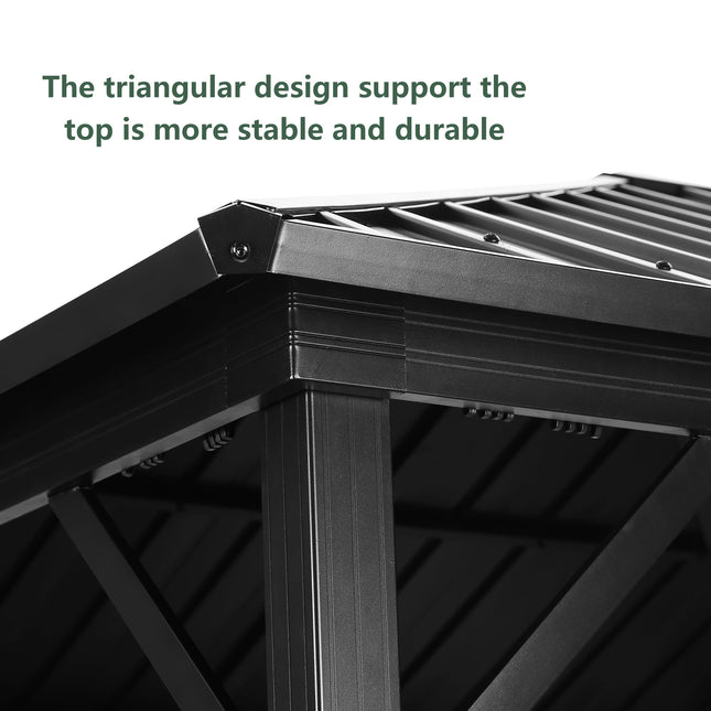 Ainfox 12 Ft. W x 10 Ft. D Aluminum Patio Gazebo - Gazebos | Patioza