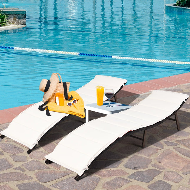 2Pcs Folding Patio Lounger Chair - Patio Furniture | Patioza