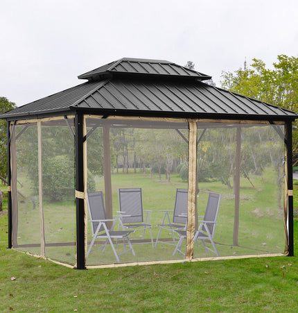Ainfox 12 Ft. W x 10 Ft. D Aluminum Patio Gazebo - Gazebos | Patioza