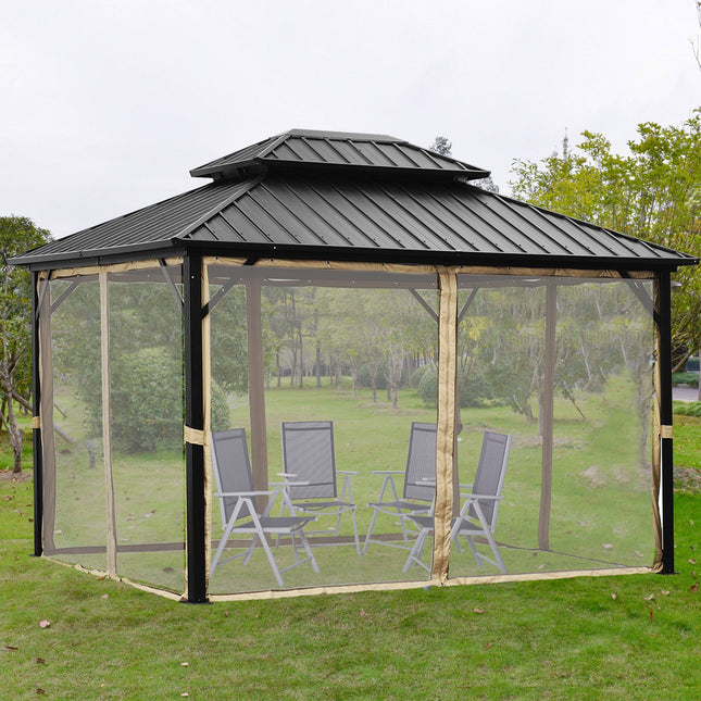 Ainfox 12 Ft. W x 10 Ft. D Aluminum Patio Gazebo - Gazebos | Patioza