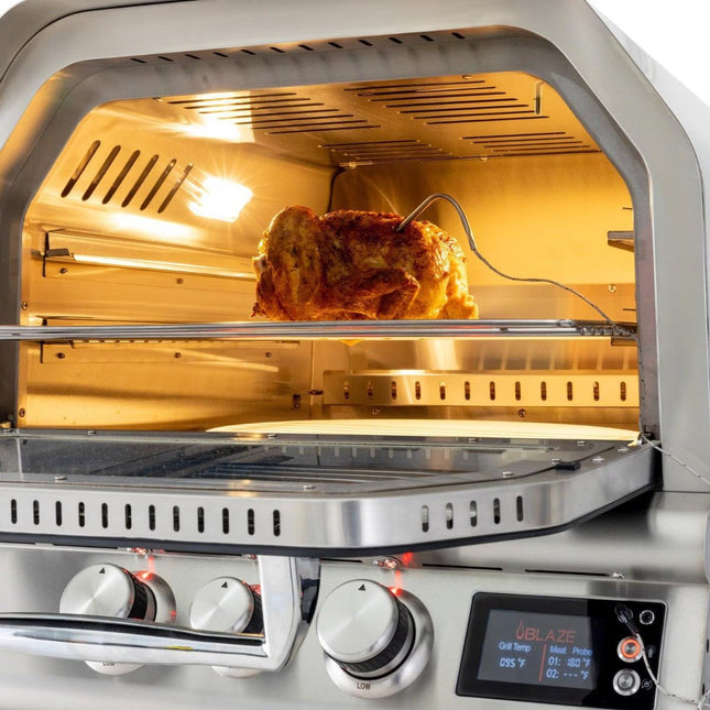 Blaze 26-in Countertop Propane Outdoor Oven w/ Bluetooth Probes & Rotisserie - Pizza Oven | Patioza