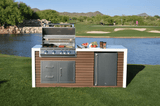 KoKoMo Outdoor Kitchen Island with Waterfall Edge – 32” Built - In Grill - Outdoor Kitchen | Patioza