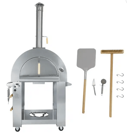 KoKoMo 32” Dual Fuel Pizza Oven - Gas or Wood - Fired Stainless Steel Outdoor Oven - Outdoor Kitchen | Patioza