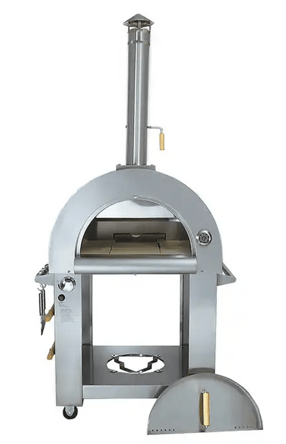 KoKoMo 32” Dual Fuel Pizza Oven - Gas or Wood - Fired Stainless Steel Outdoor Oven - Outdoor Kitchen | Patioza